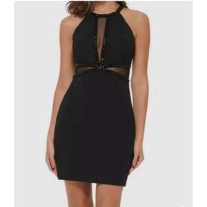 Guess bodycon silhouette cut out mini dress in black Size 4 NWOT